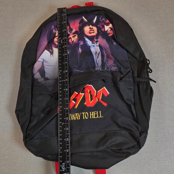 AC/DC Highway to Hell Rocksax Backpack 17" Black Red NWT 2022 Licensed - Picture 9 of 10